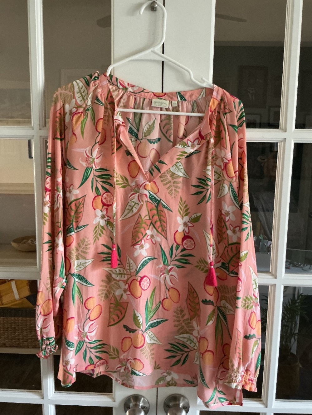 Spartina 449 100% Silk Floral Blouse - XXL